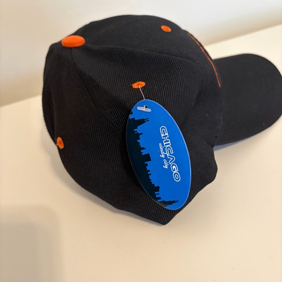 NWT Black and Orange Chicago Cap Hat O/S - Picture 5 of 7
